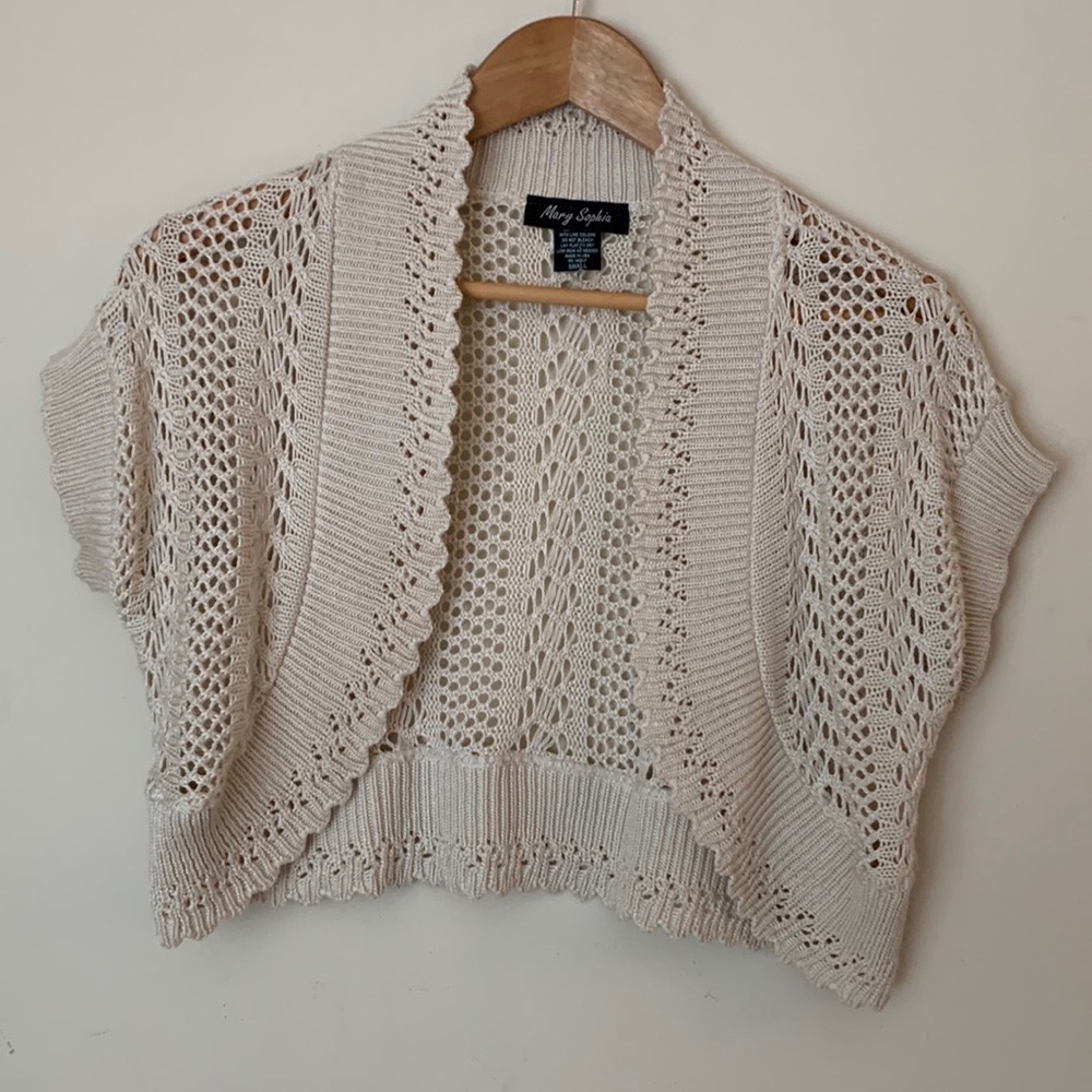 🌟 - Crochet cream cardigan style.
